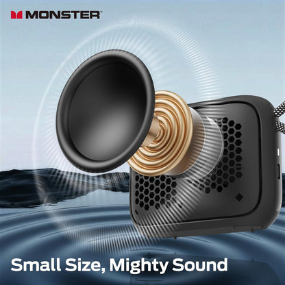 Tragbarer Bluetooth-Lautsprecher Monster S520, 5W, TWS, RGB, wasserdicht, schwarz