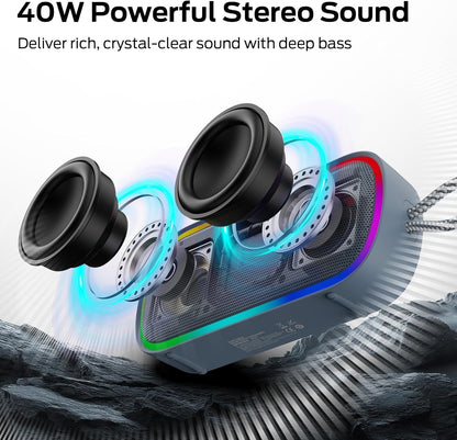 Cassa Portatile Bluetooth Monster S150 Plus, 40W, TWS, RGB, Impermeabile, Blu