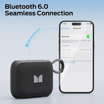 Tragbarer Bluetooth-Lautsprecher Monster S520, 5W, TWS, RGB, wasserdicht, schwarz