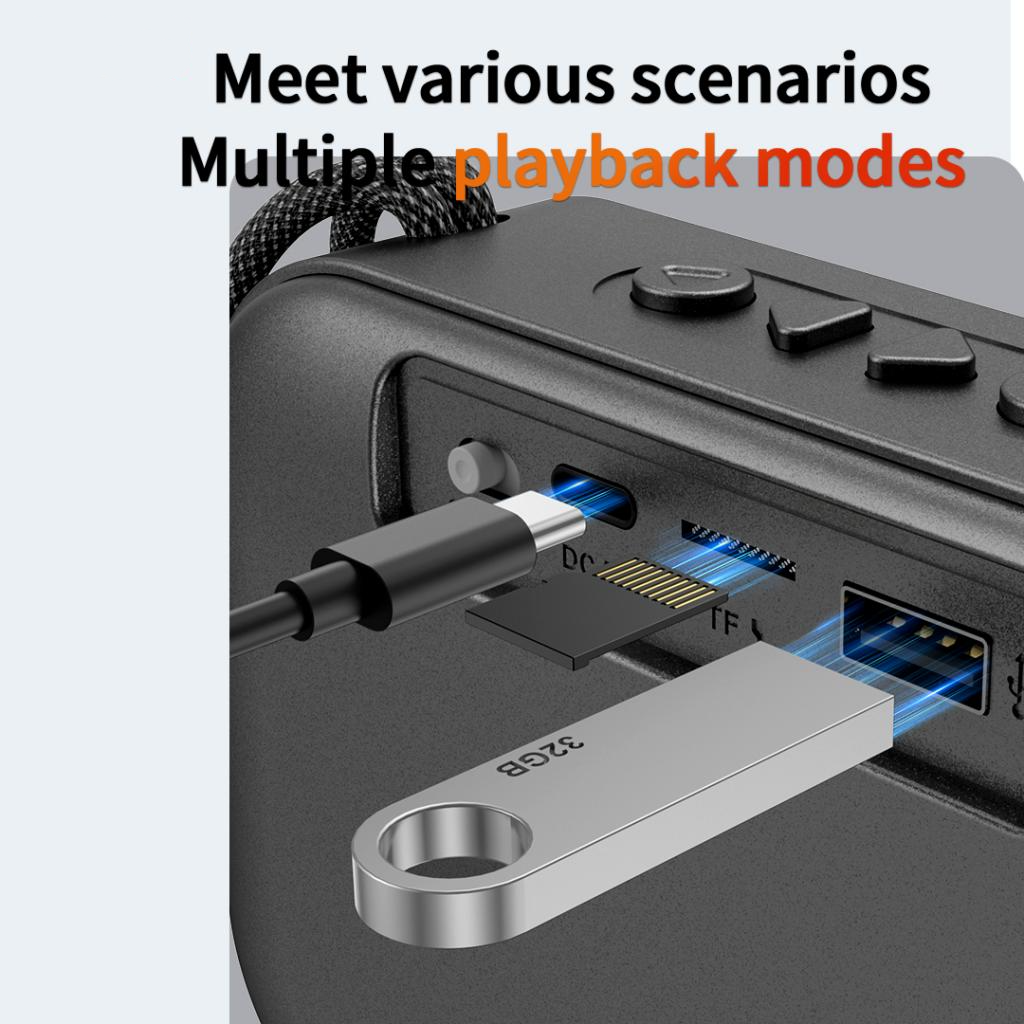 Cassa Portatile Bluetooth XO Design F66, 5W, RGB, Nera