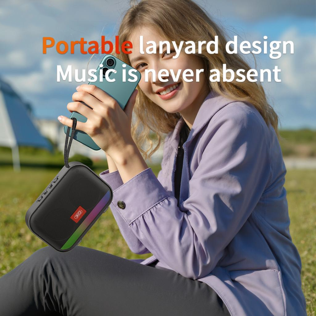 Cassa Portatile Bluetooth XO Design F66, 5W, RGB, Nera