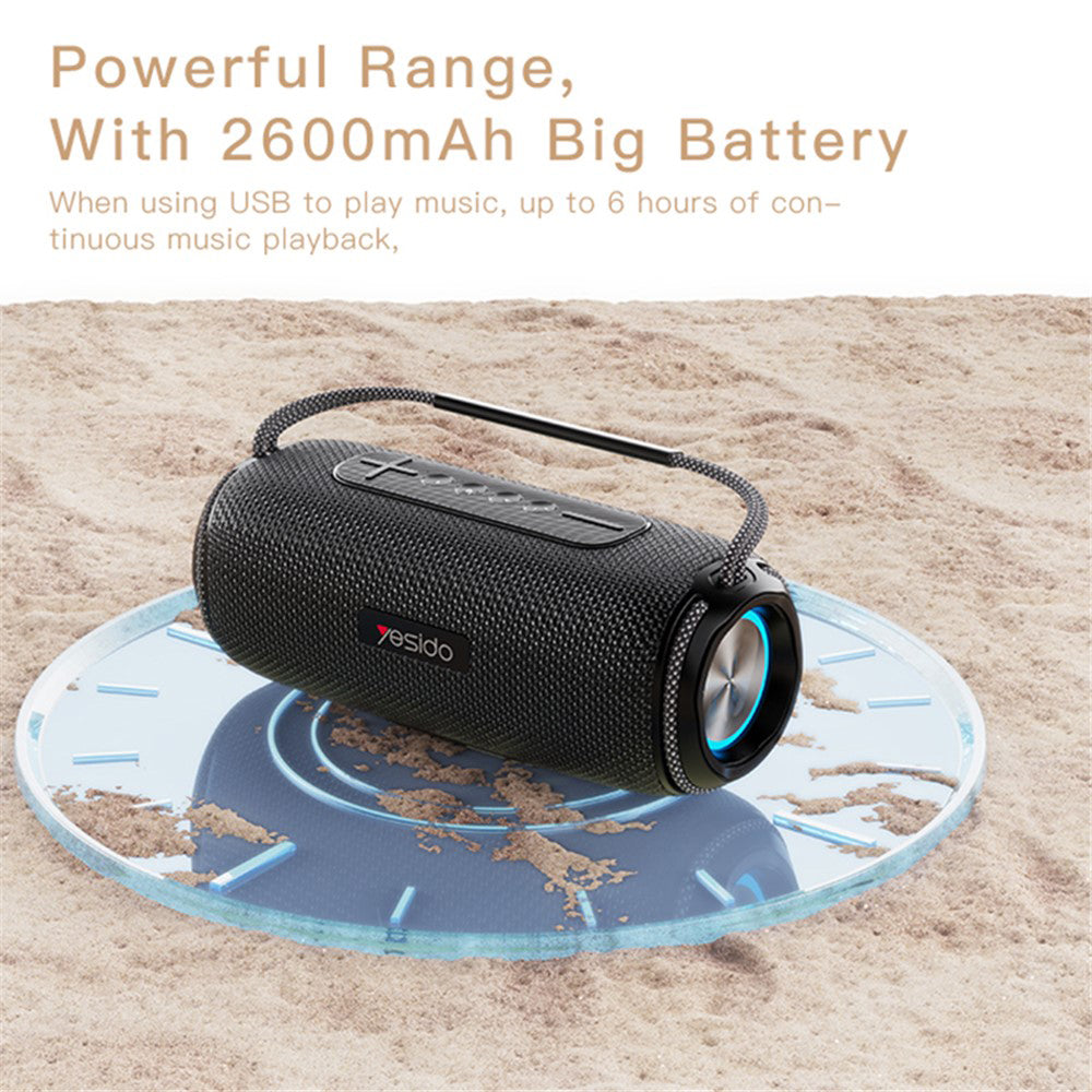 Tragbarer Bluetooth-Lautsprecher Yesido YSW11, 40W, RGB, wasserdicht, Schwarz