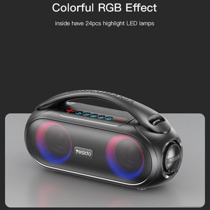 Cassa Portatile Bluetooth Yesido YSW19, 40W, RGB, Impermeabile, Nera
