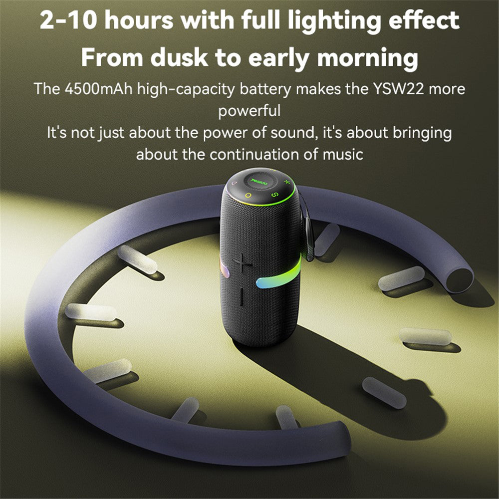 Enceinte Portable Bluetooth Yesido YSW22, 30W, RGB, Étanche, Noire