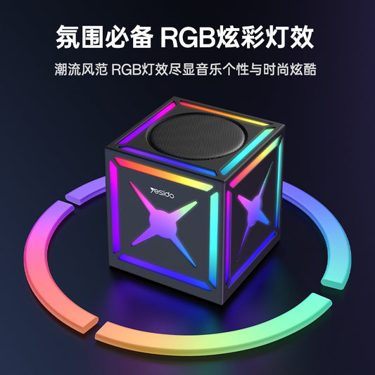 Cassa Bluetooth Yesido YSW34, 8W, RGB, Nera