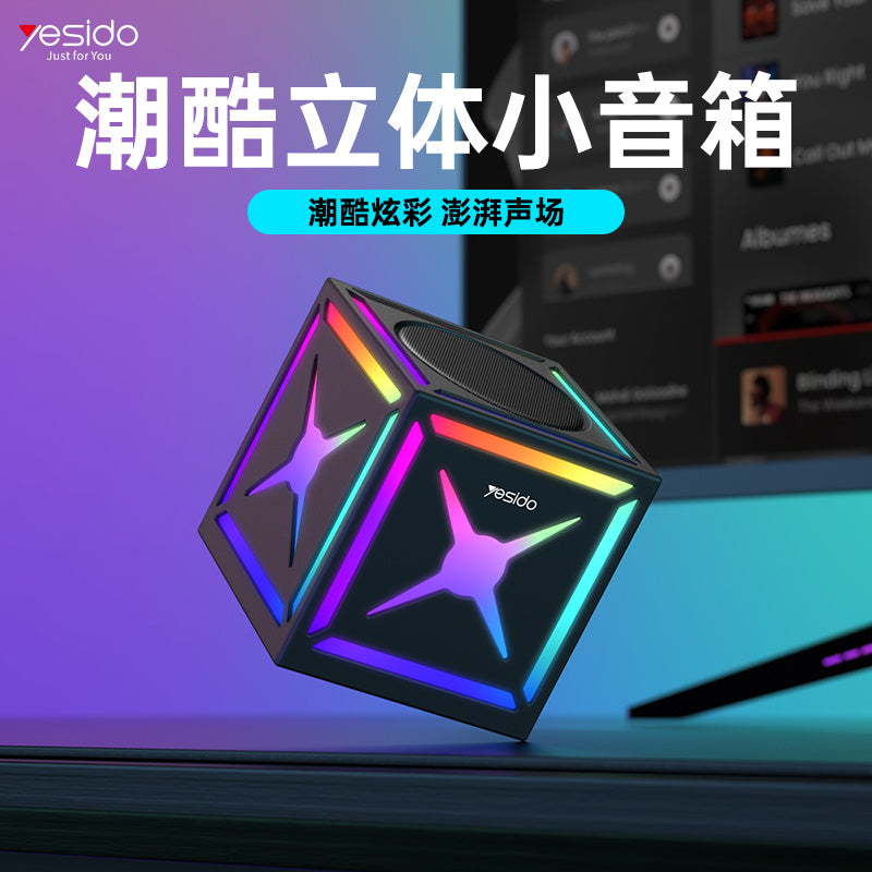 Cassa Bluetooth Yesido YSW34, 8W, RGB, Nera