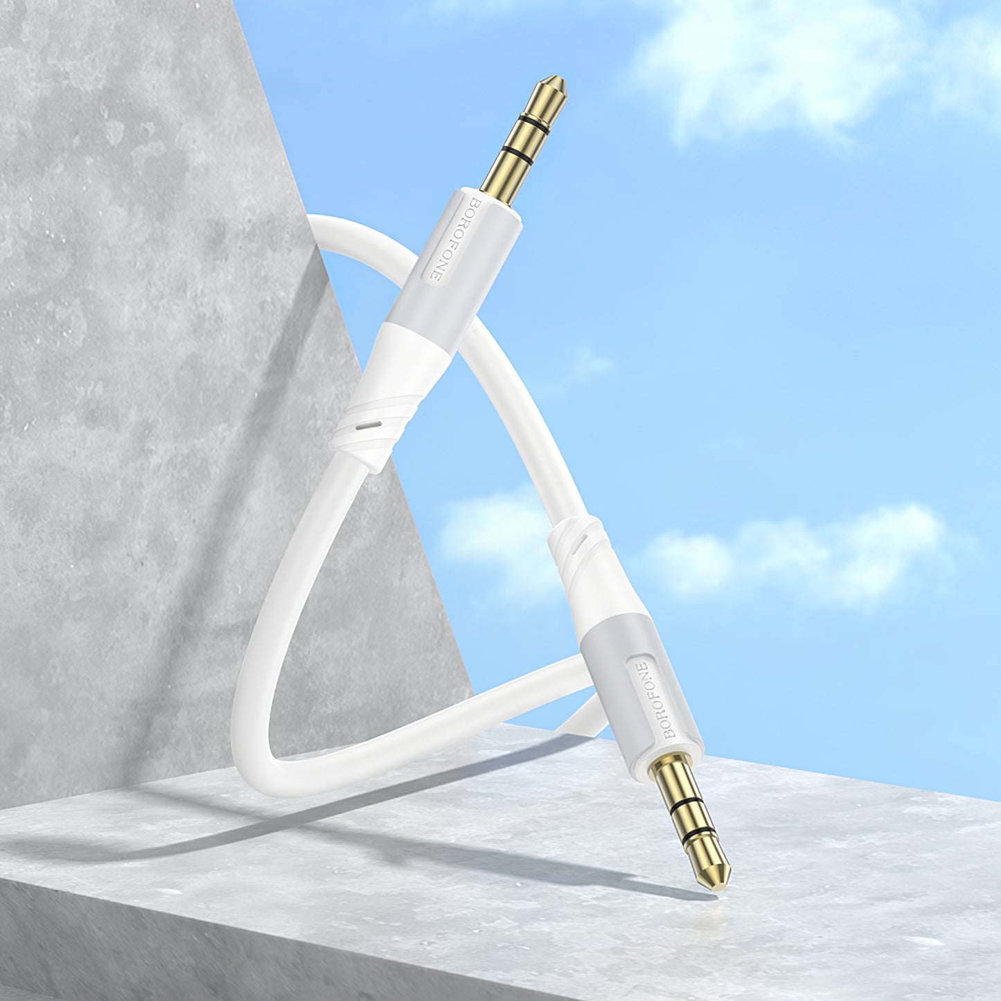 Audio-Kabel 3.5mm - 3.5mm Borofone BL19 Creator, 1m, Weiß