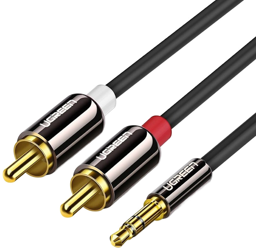Audio-Kabel 3.5mm - 2 x RCA UGREEN AV116, 1.5m, Schwarz