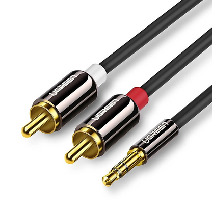 Câble Audio 3.5mm - 2 x RCA UGREEN AV116, 1m, Noir