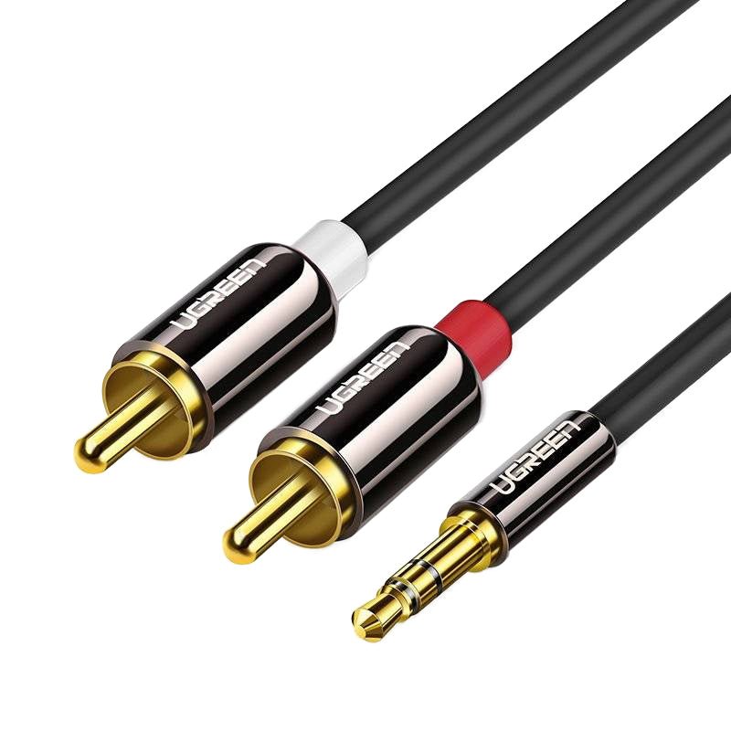 Câble Audio 3.5mm - 2 x RCA UGREEN AV116, 2m, Noir