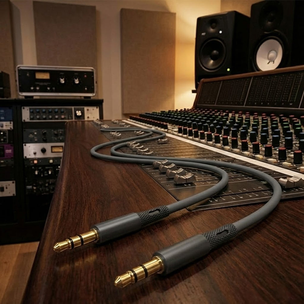 Câble Audio 3.5mm - 3.5mm Techsuit AC3 SoundFlex, 1m, Gris