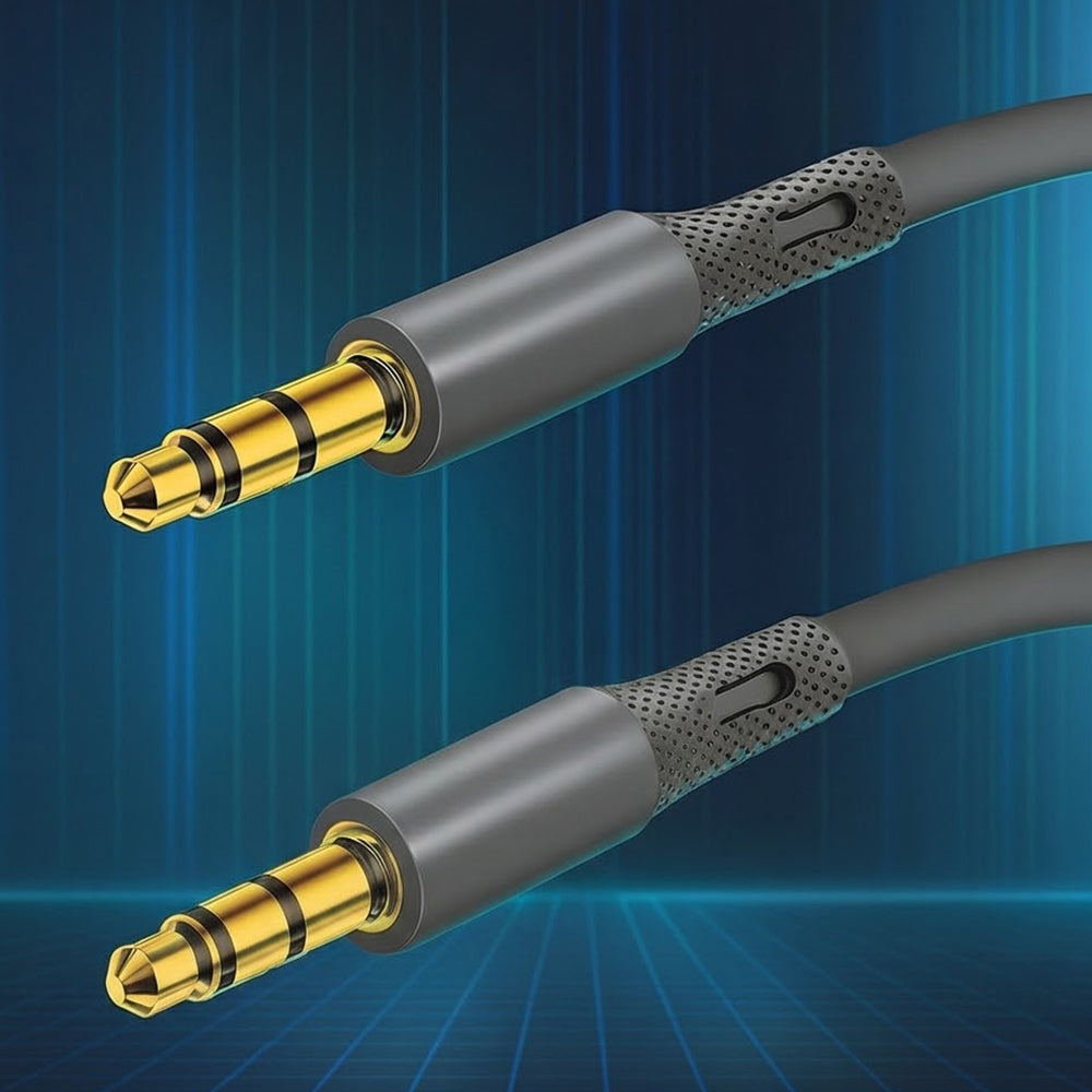 Câble Audio 3.5mm - 3.5mm Techsuit AC3 SoundFlex, 1m, Gris