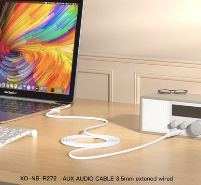 Câble Audio 3.5mm - 3.5mm XO Design NB-R272, 1m, Blanc