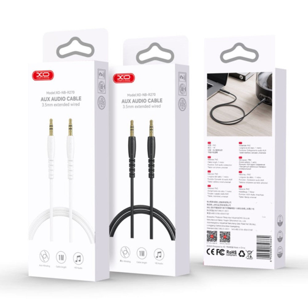 Cavo Audio 3.5mm - 3.5mm XO Design NB-R270, 1m, Nero