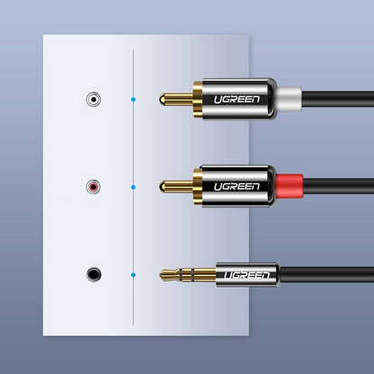 Câble Audio 3.5mm - 2 x RCA UGREEN AV116, 2m, Noir