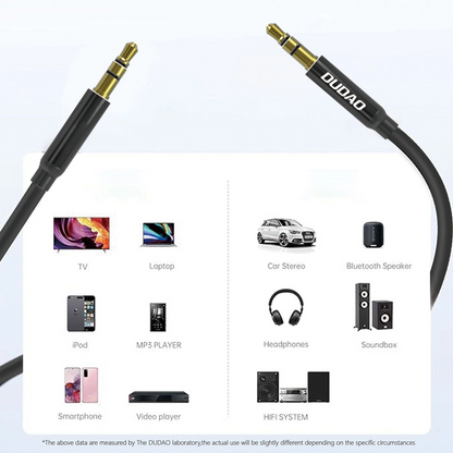 3,5-mm-Audiokabel - 3,5 mm Dudao L12s, 1 m, Schwarz