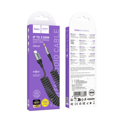 Audio-Kabel Lightning - 3,5mm HOCO UPA33A, 1,5m, Schwarz