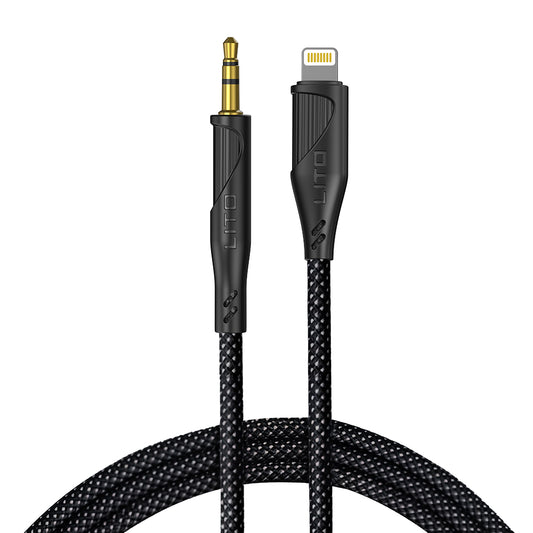 Audio-Kabel Lightning - 3,5mm Lito LA02, 1m, Schwarz