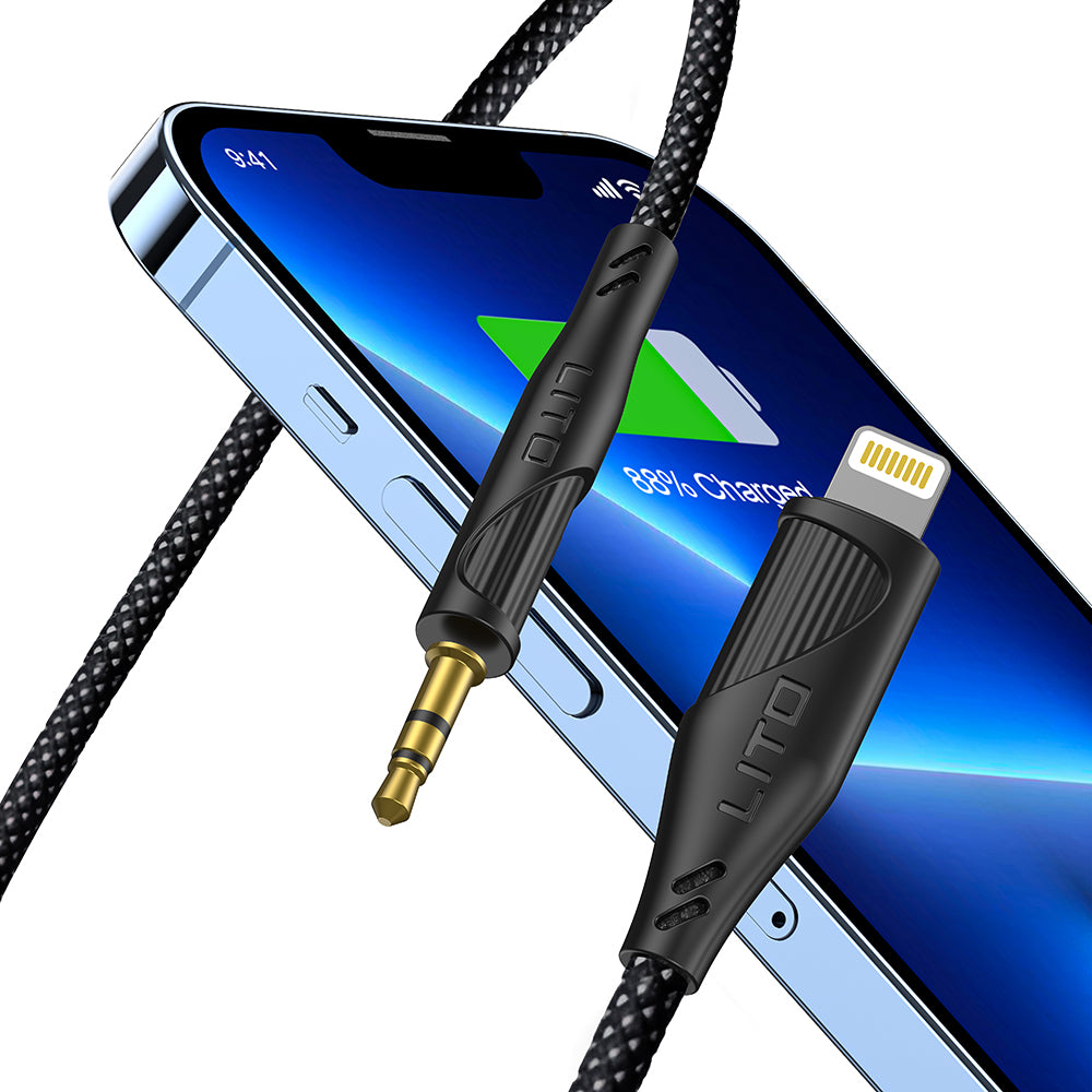 Cavo Audio Lightning - 3.5mm Lito LA02, 1m, Nero