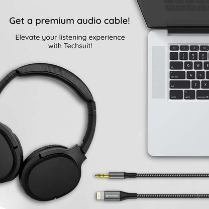 Cavo Audio Lightning - 3.5mm Techsuit AC17 NexaSound, 1m, Grigio