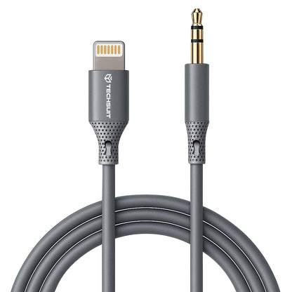 Cavo Audio Lightning - 3.5mm Techsuit AC5 SoundFlex, 1m, Grigio