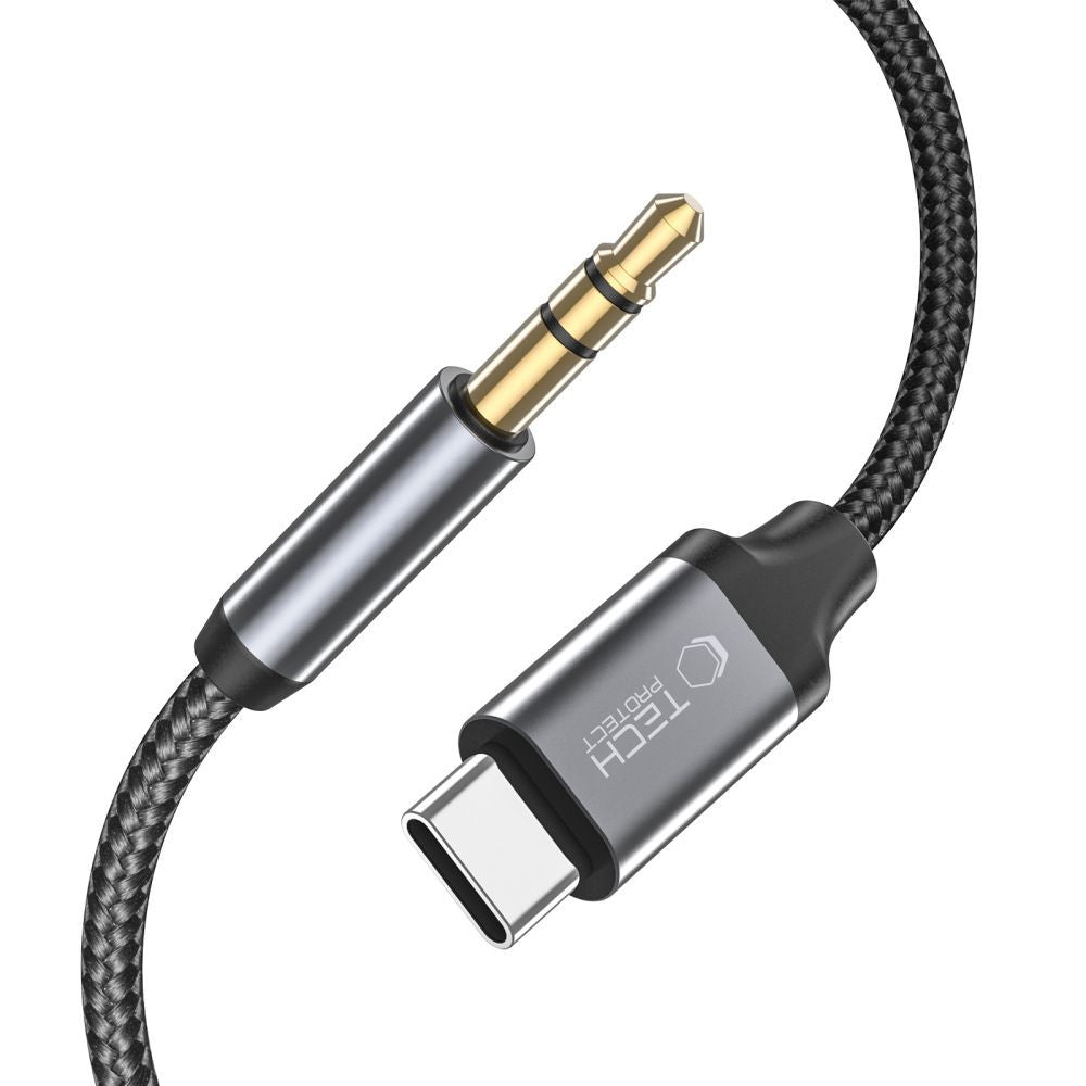 Audio-Kabel USB-C - 3,5mm Tech-Protect Ultraboost, 1m, Schwarz