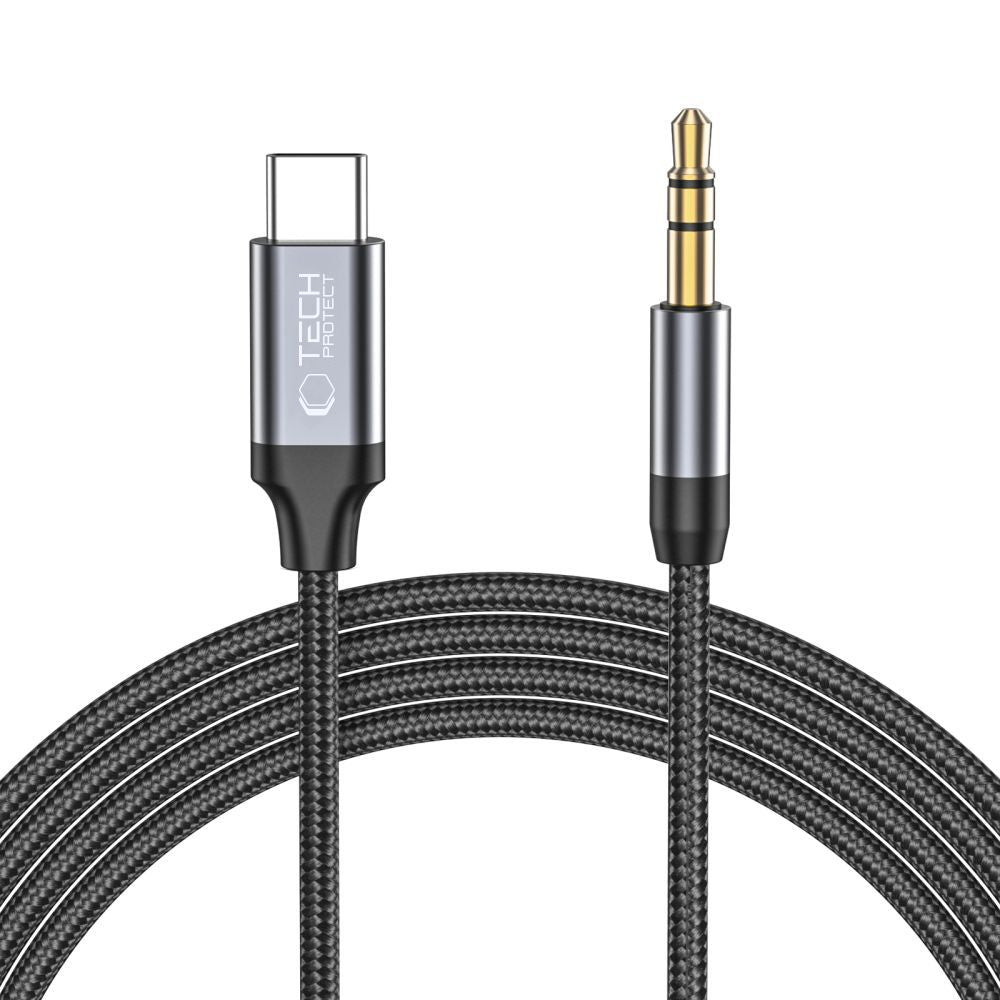 Audio-Kabel USB-C - 3,5mm Tech-Protect Ultraboost, 1m, Schwarz