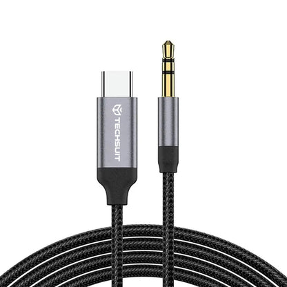 Audio-Kabel USB-C - 3,5mm Techsuit AC11 FuseXound, 0,5m, Grau
