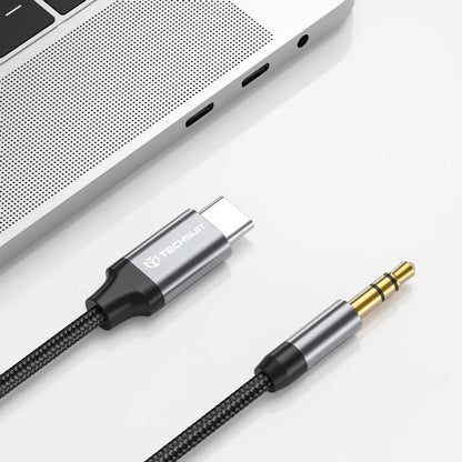 Audio-Kabel USB-C - 3,5mm Techsuit AC11 FuseXound, 0,5m, Grau