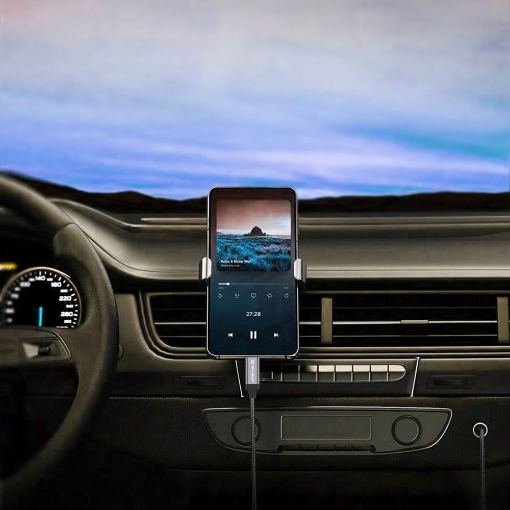 Audio-Kabel USB-C - 3,5mm Techsuit AC11 FuseXound, 0,5m, Grau