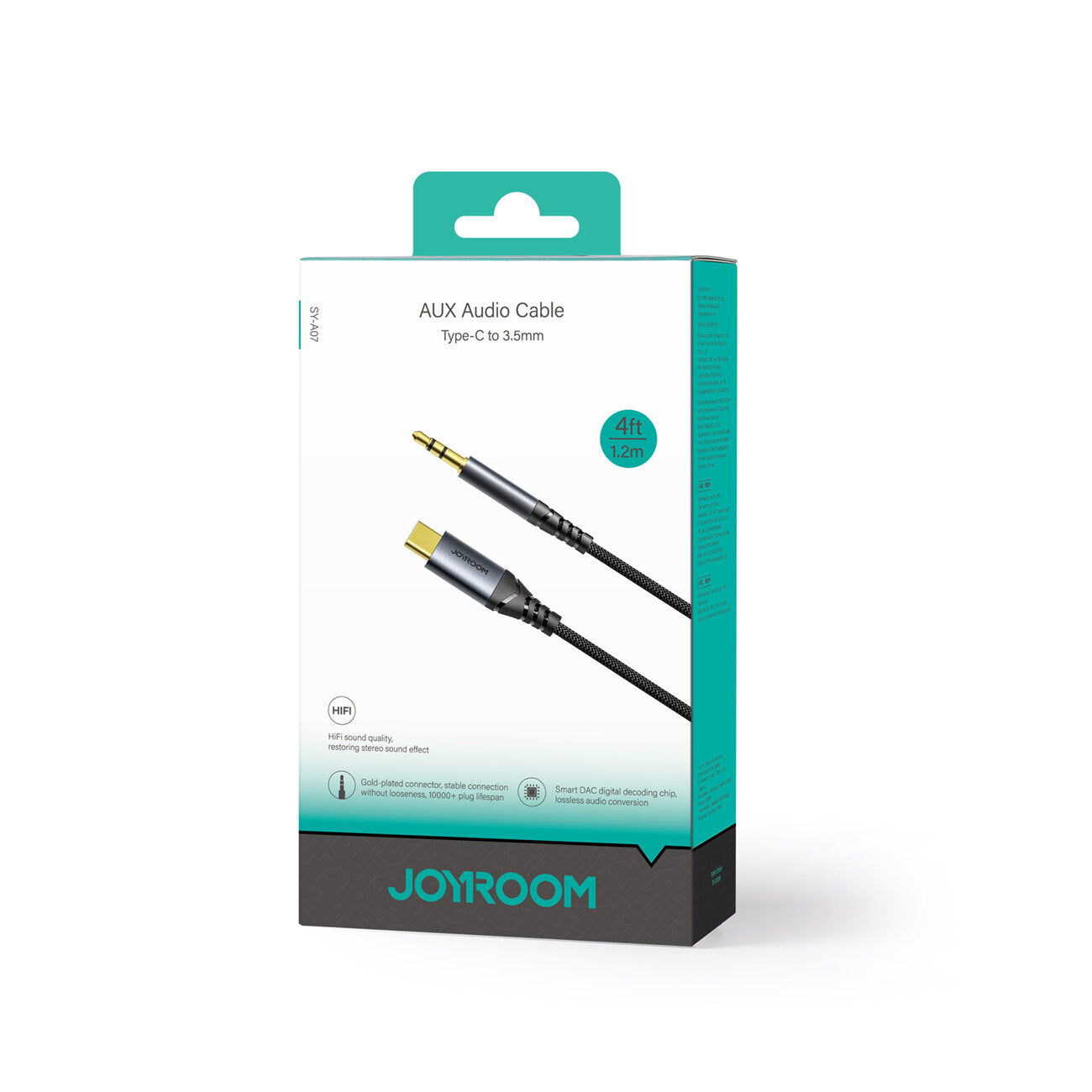Audio-Kabel USB-C - 3,5mm Joyroom SY-A07, 1,2m, Schwarz