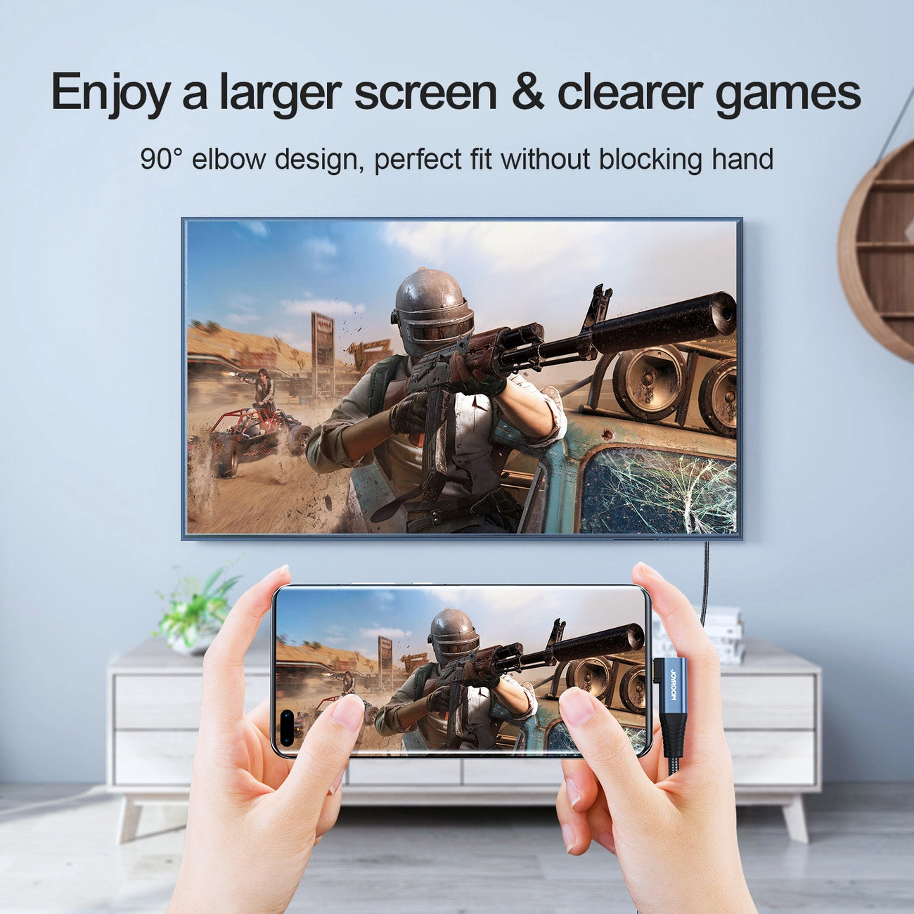 Cavo Audio e Video USB-C - HDMI Joyroom SY-20C1 Angled, 2m, Grigio
