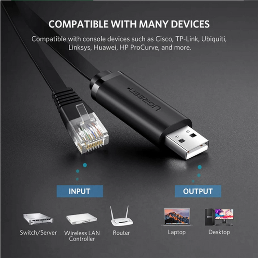 Cavo Console USB UGREEN CM204, RJ45, 3m, Nero, Ricondizionato