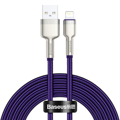 USB-A - Lightning Daten- und Ladekabel Baseus Cafule Metal Series, 18W, 2m, Lila CALJK-B05