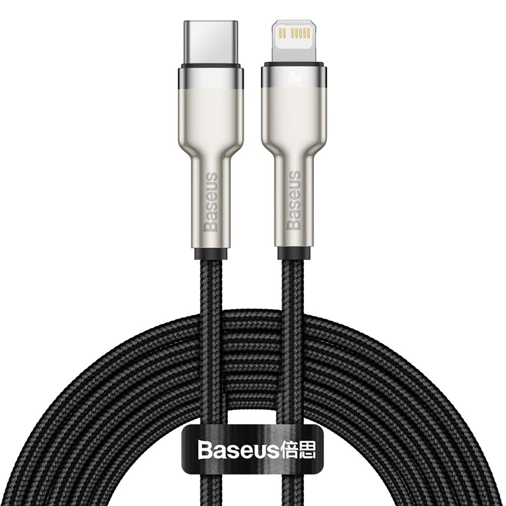 Cavo Dati e Ricarica USB-C - Lightning Baseus Cafule Metal Series, 20W, 2m, Nero CATLJK-B01
