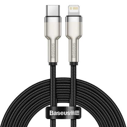 Cavo Dati e Ricarica USB-C - Lightning Baseus Cafule Metal Series, 20W, 2m, Nero CATLJK-B01