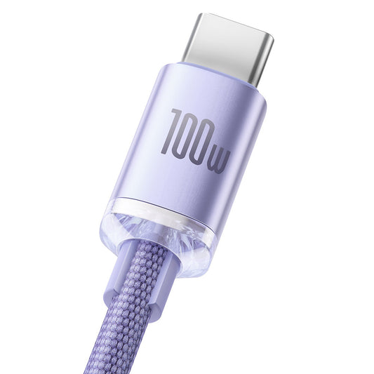 USB-A - USB-C Daten- und Ladekabel Baseus Crystal Shine Series, 100W, 2m, Lila CAJY000505