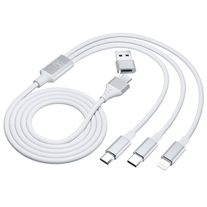 Câble de Chargement USB-A / USB-C - Lightning / microUSB / USB-C 3MK Hyper 3in1, 12W, 1.5m, Blanc
