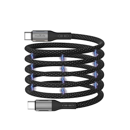 Daten- und Ladekabel USB-C - USB-C MaXlife MXUC-11 Magnetisch, 100W, 1m, Schwarz