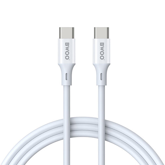 Câble de Données et de Charge USB-C - USB-C BWOO X282, 60W, 1m, Blanc