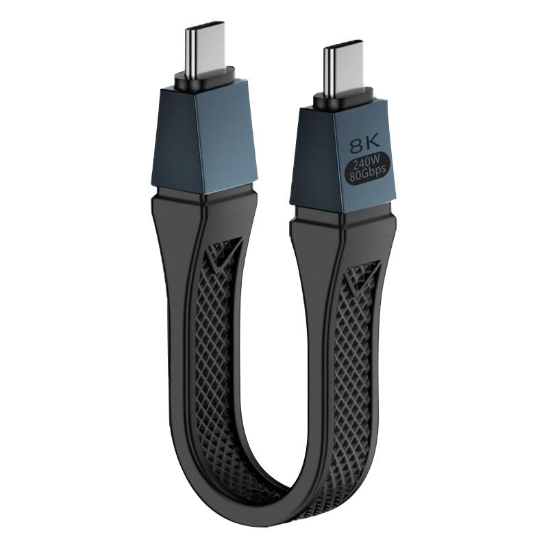 Câble de données et de charge USB-C - USB-C OEM Vidéo 8K, 240W, 0.13m, Noir