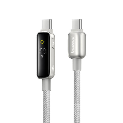 Câble de Données et de Charge USB-C - USB-C Baseus Vipow Display, 100W, 2m, Gris P10381802851-01