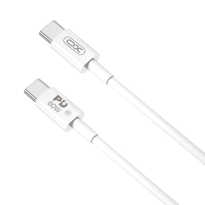 Câble de Données et de Charge USB-C - USB-C XO Design NB-Q190A, 60W, 1m, Blanc