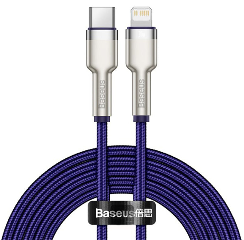 Câble de Données et de Charge USB-C - Lightning Baseus Cafule Metal Series, 20W, 2m, Mauve CATLJK-B05