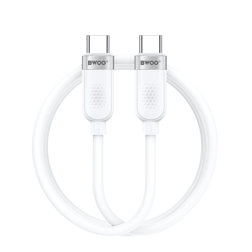 Câble de Données et de Charge USB-C - USB-C BWOO BO-X315C, 100W, 1m, Blanc