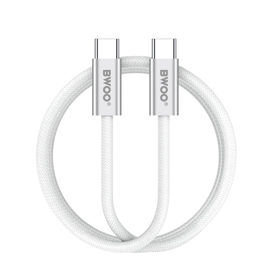 Câble de Données et de Charge USB-C - USB-C BWOO BO-X317C, 240W, 1m, Blanc