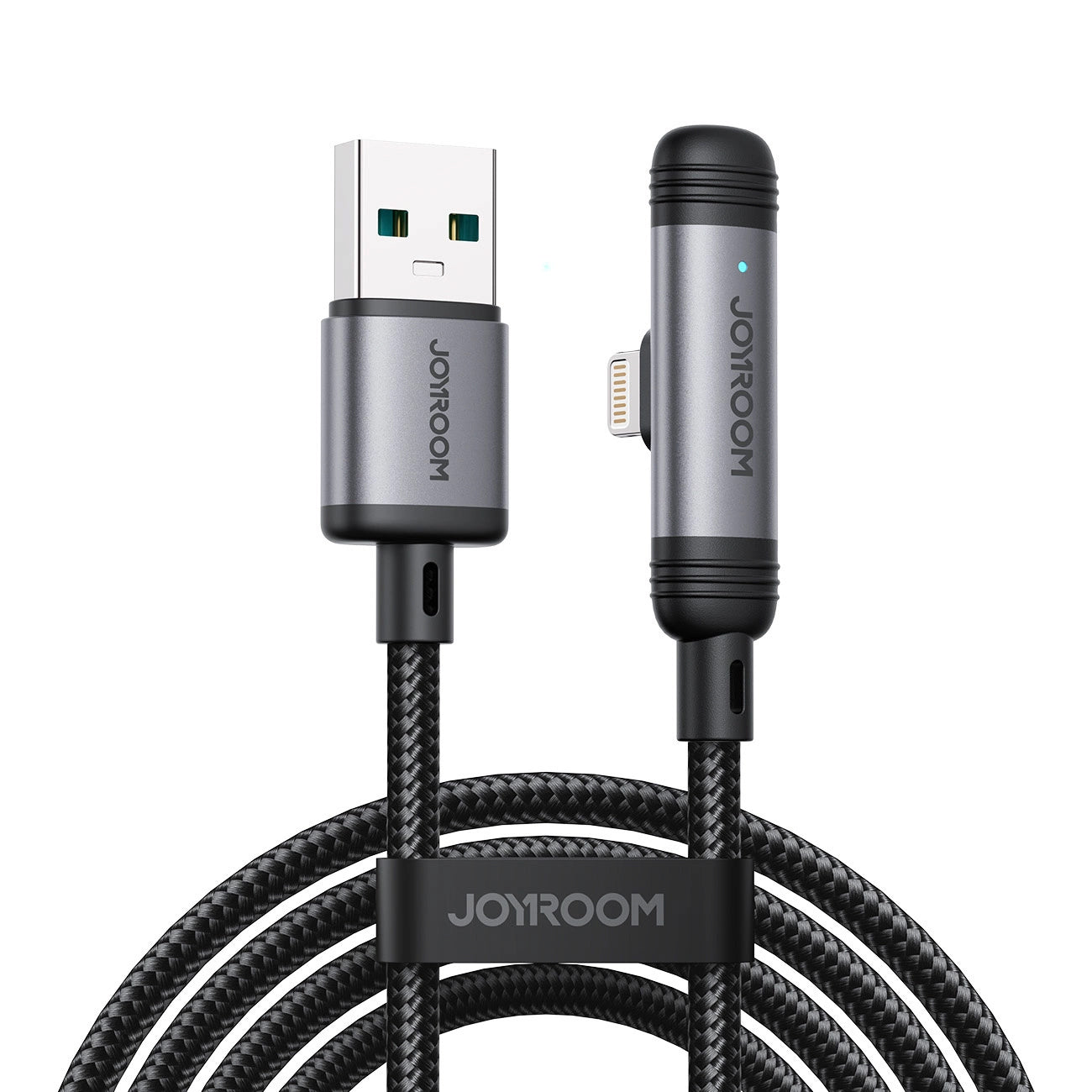 Câble de Données et de Charge USB-A - Lightning Joyroom S-A56 EnjoyX Angled, 18W, 1.2m, Noir