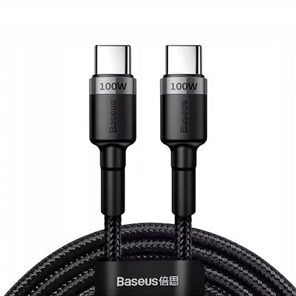 Câble de Données et de Charge USB-C - USB-C Baseus Cafule, 100W, 2m, Gris CATKLF-BLG1