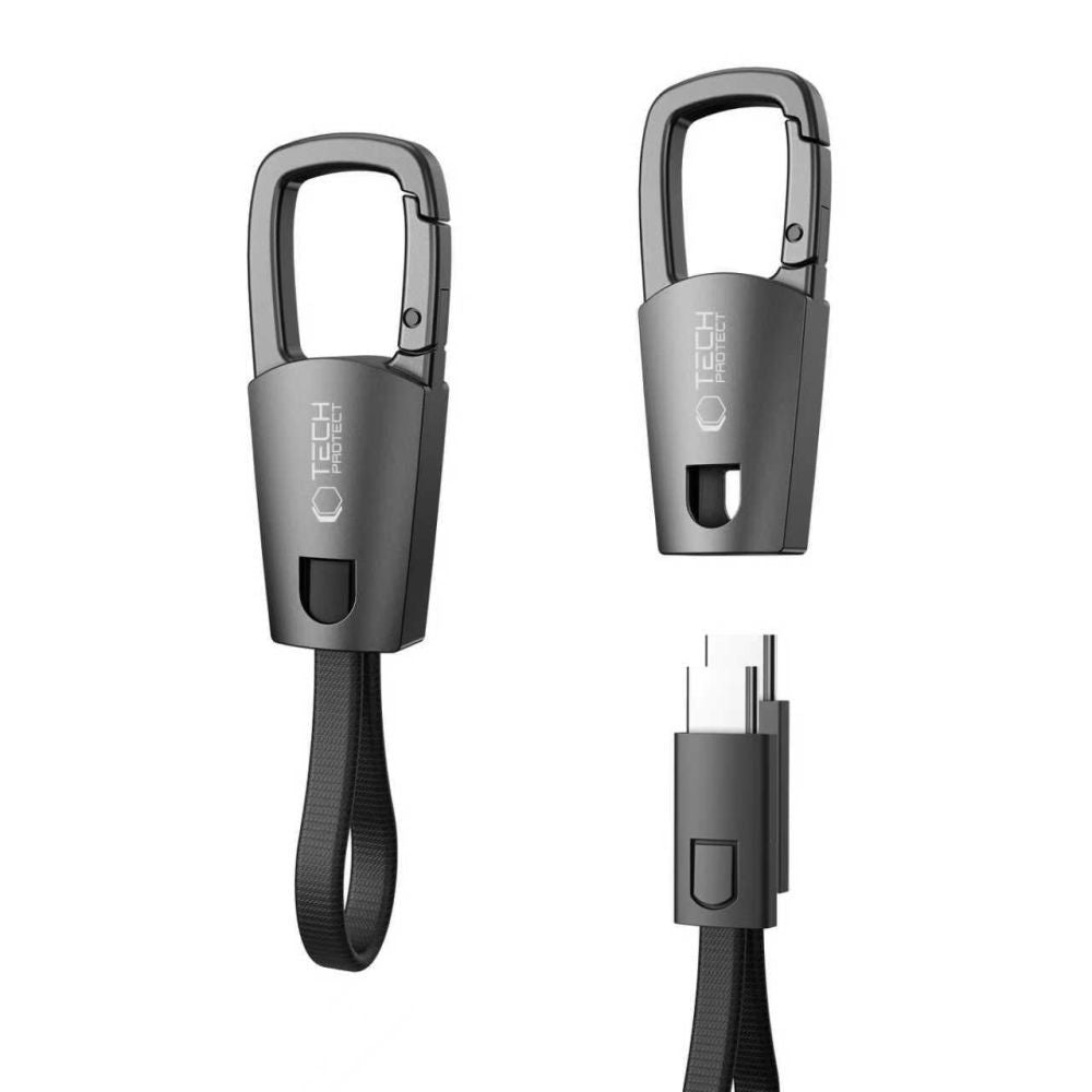 Cavo Dati e Ricarica USB-C - USB-C Tech-Protect Ultraboost DNA Portachiavi, 60W, 0.17m, Grigio