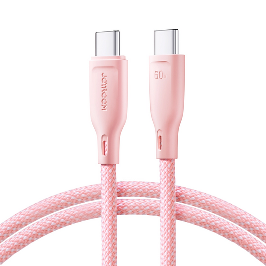 Câble de Données et de Charge USB-C - USB-C Joyroom S-A34, 60W, 1m, Rose